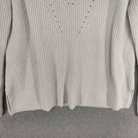 Ann Taylor LOFT Pullover Sweater Womens Sz S Wool Blend White Bell Sleeve Solid - Picture 3 of 12